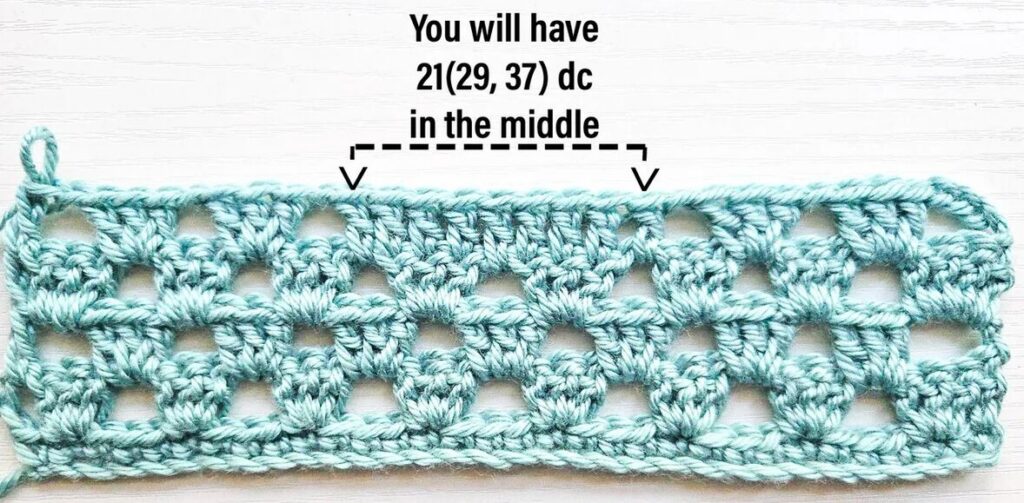 Row 9 of the crochet pattern.