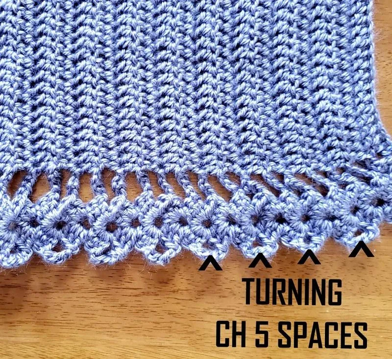 A guide on how to work the final border of the crochet pattern. 