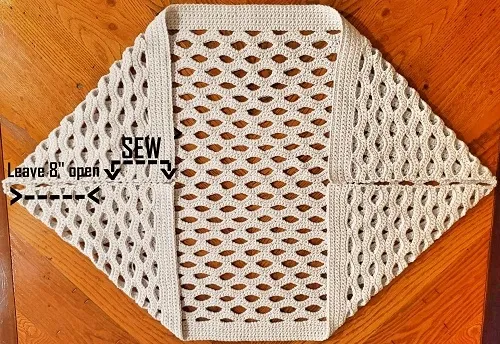 How to fold the cocoon cardigan and sew the seams.