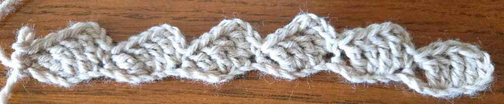 Row one of the crochet pattern.
