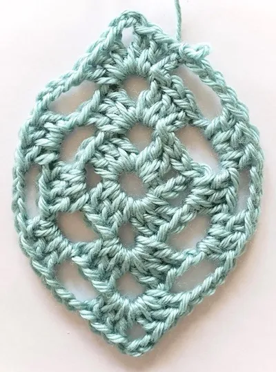 Round three of the motif crochet pattern.