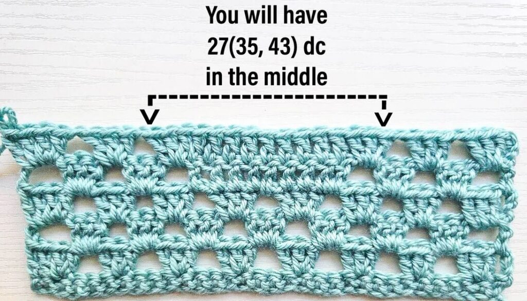 Row 10 of the crochet pattern.
