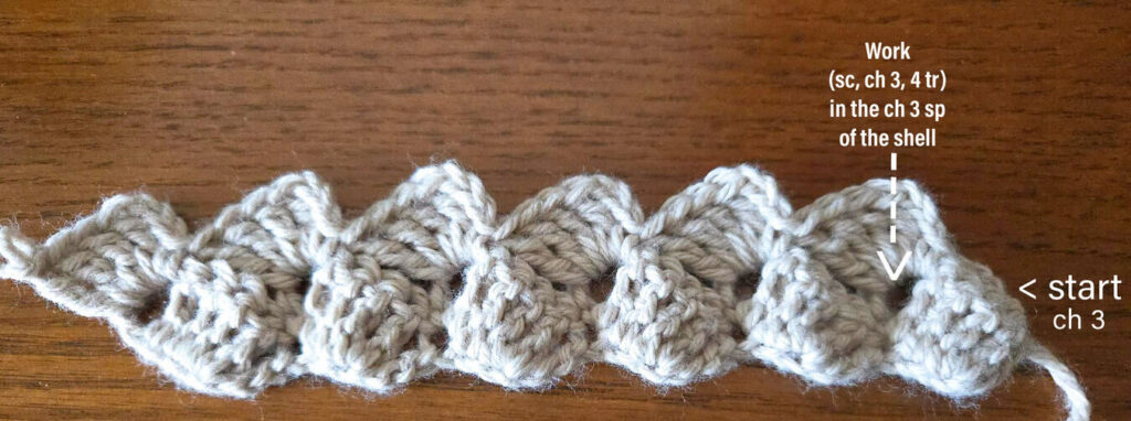 Row two of the free crochet pattern.
